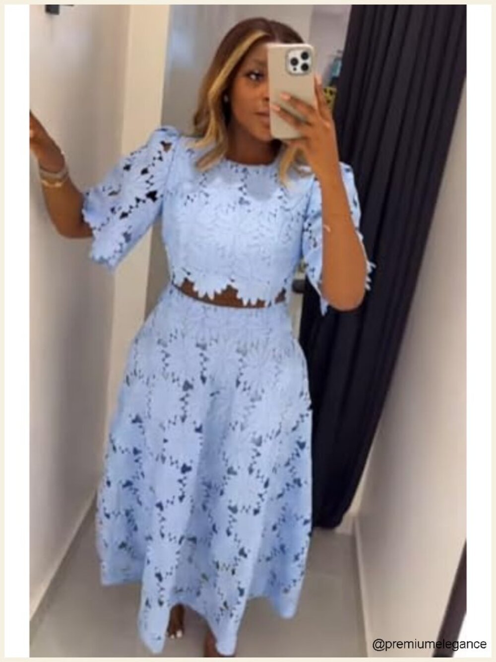 Embroidered Crop Top & Maxi Skirt Two Piece Set - Picture 4 of 6